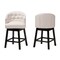 Baxton Studio Theron MidCentury Light Beige Fabric  Espresso Brown Finished Wood Swivel Counter Stool Set 2PC 225-2PC-12973-ZORO - alternate 4